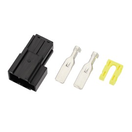 Partuto 1 Set 9.5mm Series Universal Wire Harness Socket Connector Plug - Car RV Truck Female Wire Terminal Connector Waterproof - Plastic Black 2 Pin