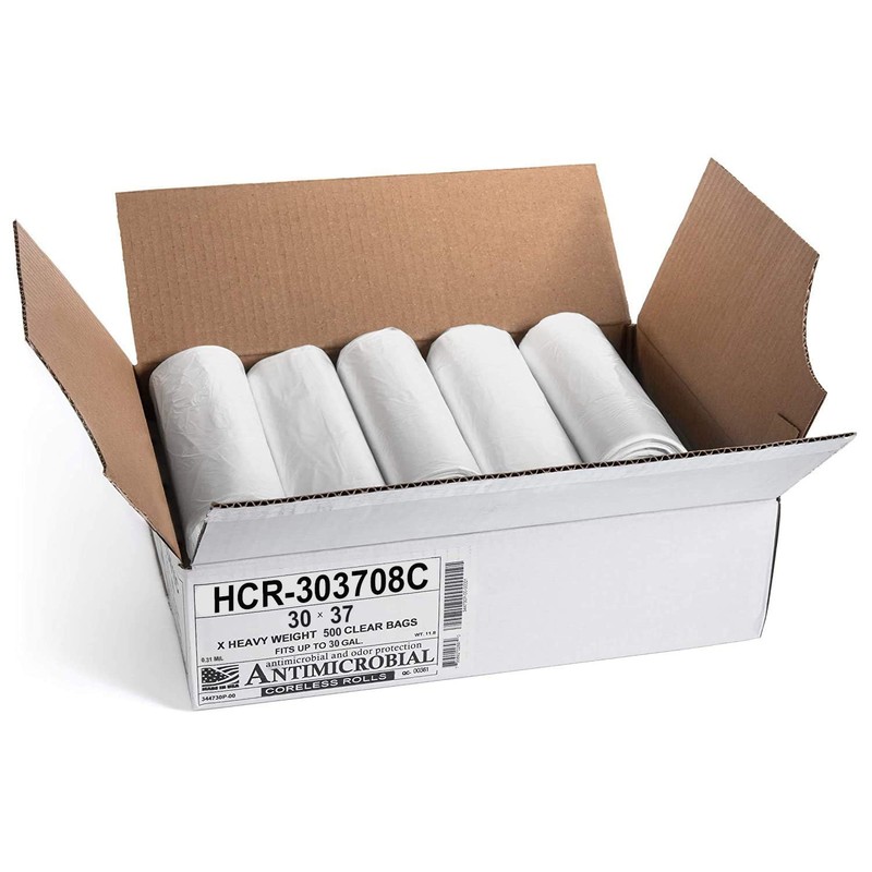 Aluf Plastics High Density Trash Bags, 30 Gallon, 500 Count,