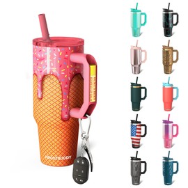 Frost Buddy Thicc Buddy - 40 oz Stainless Steel Vacuum Insulated Tumbler with Lid and Straw for Water - Travel Mug Cupholder Friendly - Gifts for Women Men Him Her (Ice Cream)