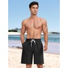 YnimioAOX Men’s Swim Trunks with Compression Liner 9 Inch Bathing