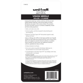uni-ball Vision Needle Rollerball Pens Fine Point, 0.7mm, Black, 5 Pack