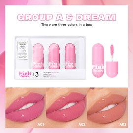 KISSIO Lip Gloss Set,3 PCS Moisturizing and Pigmented Lip Glaze,Liquid Lipstick No Sticky,Shine for Plumper Looking Lips,Cruelty Free,Group A,0.19 oz x3