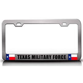 Custom Brother - Texas Military Force Texas Flag Metal Car SUV Truck License Plate Frame Ch j29