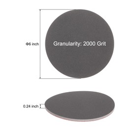 sourcing map 10pcs 2000 Grit Sanding Sponge 6 Inch Hook and Loop Sponge Sanding Disc for Orbital Sander, Wet/Dry Use Sponge Buffer for Car Wood Drywall Metal Furniture Polishing