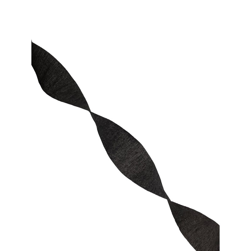 BLACK and WHITE Crepe Paper Streamers (2 Rolls Each Color)
