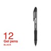 STAPLES 2072167 Aura Gel Retractable Pens 0.7Mm Black 12Pk (29195)