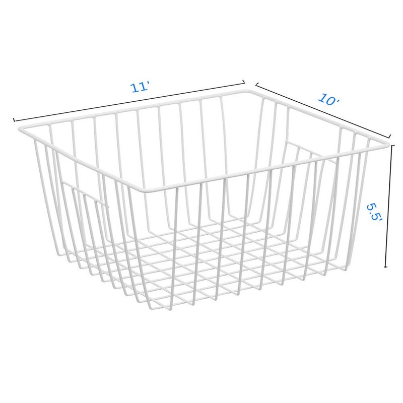 Y.Z.Bros Freezer Organizer Bin, Kitchen Metal Wire Storage Basket, Pantry