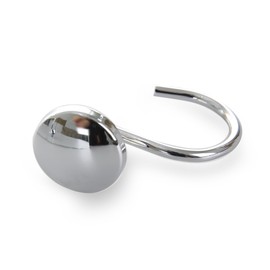 BINO Shower Curtain Hooks - Chrome, Set of 12 Shower Curtain Rings - Shower Hooks for Curtain Shower Rings