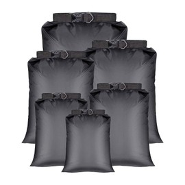 DRERIO 6 PCS Dry Bags Waterproof Dry Bag Set Dry Sack Small Dry Bags Rucksack Liner Black and Multi-Color Canoe Bags Water Resistance for Camping Hiking Backpacking Kayaking Home Storage, Black, Dry