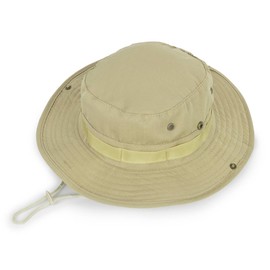 Men & Women Wide-Brim Sun-Boonie-Hat Safari Foldable Fishing-Hat UPF 50+ Bucket-Hat for Fishing Hiking Khaki