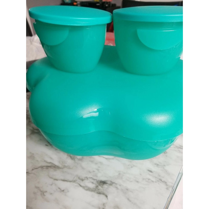 Tupperware Chip N Dip Salad Serving Bowl & 2 Dip