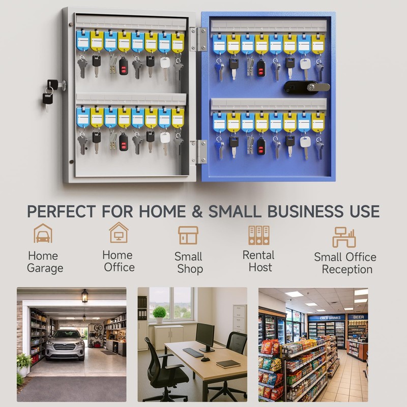 DiDiHere 32 Key Lock Box, Wall Mounted Key Management Cabinet