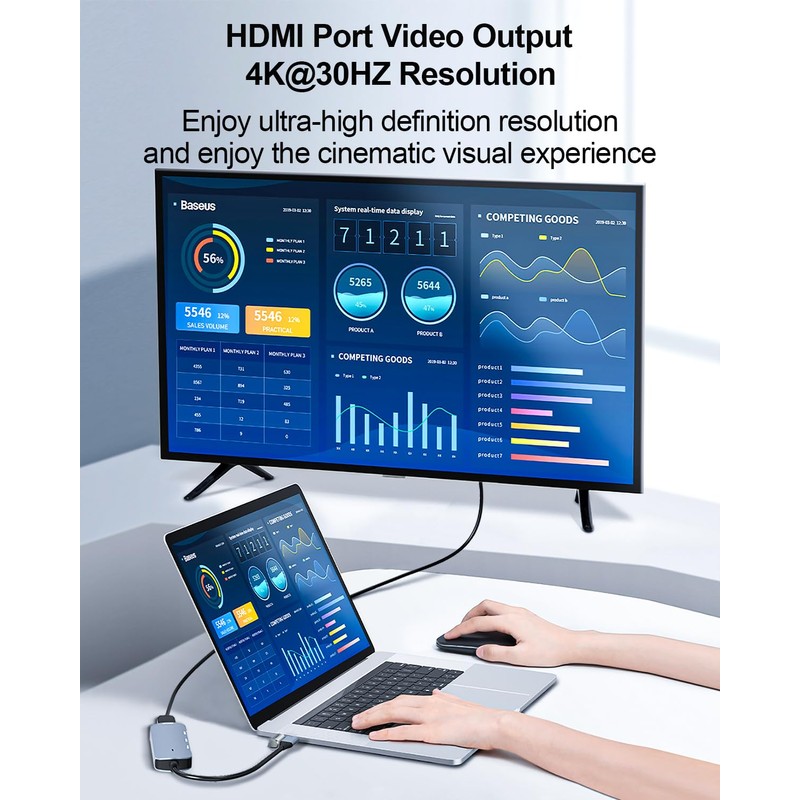 USB C Hub, 4-in-1 USB C Docking Station with 4K