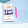 Allereya Coffin Short Press On Nails Shiny Purple Artificial Nails