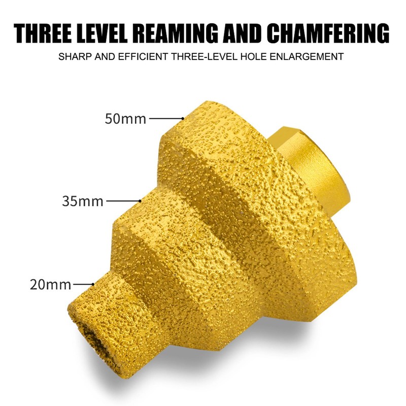 Diamond Brazed Step Drill Bit 20mm 35mm 50mm Multi Layer