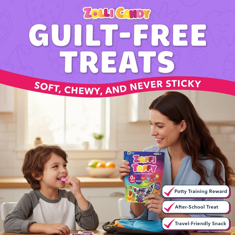 Zaffi Taffy Sugar Free Candy - Dye Free, Keto &