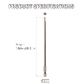 Raflot RC Hex Bit 6 Inch Power Bits 3mm Hex Head Allen Wrench Drill Bit Set for Screwdrivers Electric Screwgun/Power Drill(3MM X 3PCS)