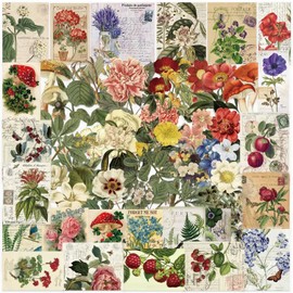 50 PCS Transparent Retro Flower Plant Stickers for Laptop,Water Bottle,Cars,Luggage,Computer,Phone,Bicycle Decals for Kids,Teens,Boys,Children,Girls,Adults Waterproof Vinyl Stickers