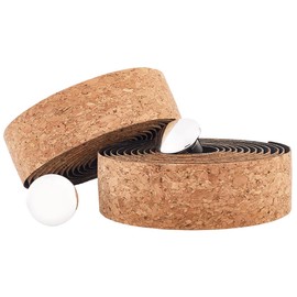 GORGECRAFT 2 Rolls 4.7 Yards Bike Handlebar Foam Tape Brown EVA Soft Vintage Cork Shock Absorbent Road Bicycle Handle Bar Wrap Tape with 2Pcs Plugs and Sticker for Outdoor Cycling Indoor Spin Bikes