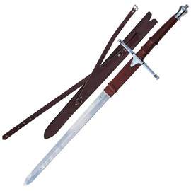 Armory Replicas™ - William Wallace Claymore Sword - 42.75" Stainless Steel Blade, Leather-Covered Handle, Deluxe for Collectors - Inspired by Braveheart, Scottish Hero - with Leather Shoulder Strap
