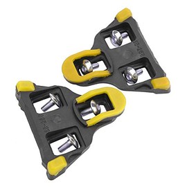 VGEBY1 1 Pair Bike Cleats, Shimano Cleats, Self-Locking Bicycle Pedal Cleats, Cycling Pedal Adapter with Screws, Washers, Wrench for Road Bike, Mountain Bike (Yellow)