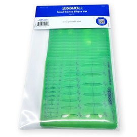Proartek PK00046 Model 3902-2 Small Series Ellipse Template Set; 15 Durable Plastic Templates for Precise Drafting; 5/32" to 2" Ellipses; 10° to 80° Angles; 0.5mm Pencil Allowance