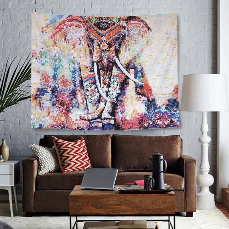 Elephant Style Hanging Mat Art Beach Towel Carpet Tapestry for