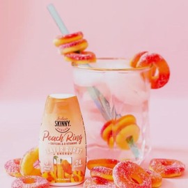 Skinny Syrup. Peach Ring with caffeine and Vitamins. Same servings as big bottle! Sweet