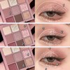 Pink Eyeshadow Palette - 9 Colour Vibrant Glitter Matte &