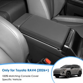 Coleya 2026 RAV4 Console Cover for Toyota RAV4 (LE/SE/XLE Premium/Woodland/XSE/Limited/GR Sport), Waterproof &Comfy Leather Armrest Cover 2026 RAV4 Interior Accessories