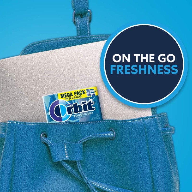 ORBIT Peppermint Sugar Free Chewing Gum Travel Essentials Mint Spring