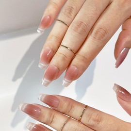 GloBlingle Cat Eyes Nails French Tip Press on Nails Medium Coffin -30Pcs Velvet French False Nail with Nail Glue 5 in 1 Acrylic UV Gel Nail Tip Glitter Jelly Gel Manicure Valentine's Day Gifts XS/S/M