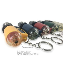 Navpeak Rechargeable Mini Gas Lighter Windproof Blue Flame Jet Torch Lighters with Keychain,Pack of 5