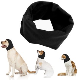 Dog Snood Dog Earmuffs for Dogs Hearing Protection Dog Hoodie for Dog Neck and Ear Warmers Dog Earmuffs Noise Protection Pet Snood for Dogs and Cats (Black, L)