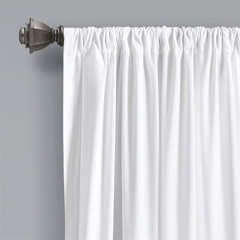 Lush Decor, White Allison Ruffle Curtains Window Panel Set for