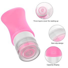 Teapile 4 Pack Travel Bottles, 3oz Leak Proof Travel Accessories Containers Size Toiletries,Travel Shampoo and Conditioner Bottles, Fun Outdoors 9 Pieces