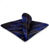S&W SHLAX&WING Men's Pocket Square Blue Orange Geometric Large 12.6"