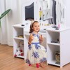 Nightcore Kids Vanity Table, White Dressing Table with 4 Storage
