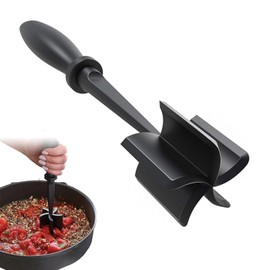 1 Pcs Mince Masher,Versatile Mince Meat Masher Tool for Hamburger Meat Beef Turkey,Handheld Heat Resistant Meat Chopper Ground Beef Masher,Ground Chopper for Home Kitchen Utensil Cookware