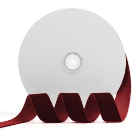 Szoyeay Burgundy Velvet Ribbon 1 inch x 20Yd,Used for Gift Wrapping,Christmas/Wedding Decoration,Hair and Fashion Accessories (Burgundy 1")