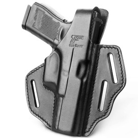 OWB Thumb Break Holster for Glock 17 19 19x 22 23 31 32 45, Full Grain Leather Holster for Glock 17/19, Outside Waistband Concealed Carry Holster, Handmade Leather Holster, Right Hand