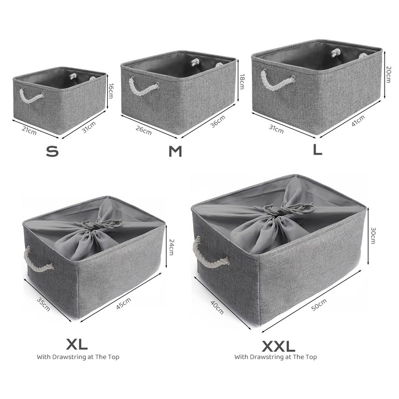 Mangata Foldable Storage Boxes, Large Fabric Baskets, Pack of 3