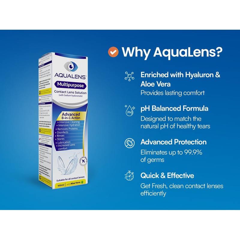 Aqualens Contact Lens Solution · in-Flight Pack · 100ml ·