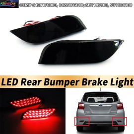 AZONECAR 2x LED Black Bumper Reflector Tail Stop Brake Light For Subaru Impreza WRX STI