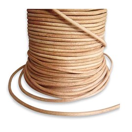 AURORIS - 25m roll leather cord round - Ø 2,5 mm - natural (uncoloured)