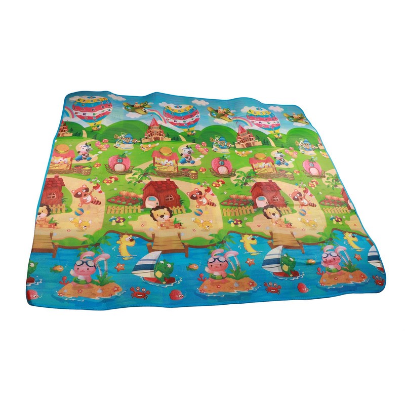 Reversible Baby Crawling Mat Foldable Washable Farm Pattern Waterproof Large