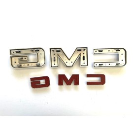 Auto GMC 2PCS Set Front Rear Chrome Black GMC Emblems Badges Fit 2021-2024 Yukon Yukon XL