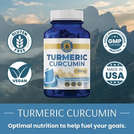 Vykee Nutrition Turmeric Curcumin 2,000mg with Ginger & Piperine – High Potency 95% Curcuminoids, Enhanced Absorption, Joint & Inflammatory Support – Vegan, Non-GMO, 120 Capsules