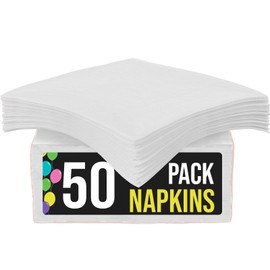 Exquisito paquete de 50 servilletas de papel para bebidas. Las servilletas de fiesta de 2 capas son altamente absorbentes de colores vibrantes, servilletas blancas