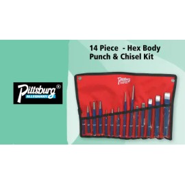 14PC. HEX BODY PUNCH & CHISEL KIT -PITTSBURG ITEM NO. 3109705(FT)